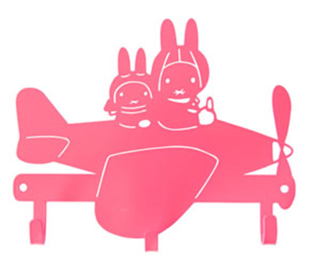 Appendiabiti in metallo Miffy aereo rosa