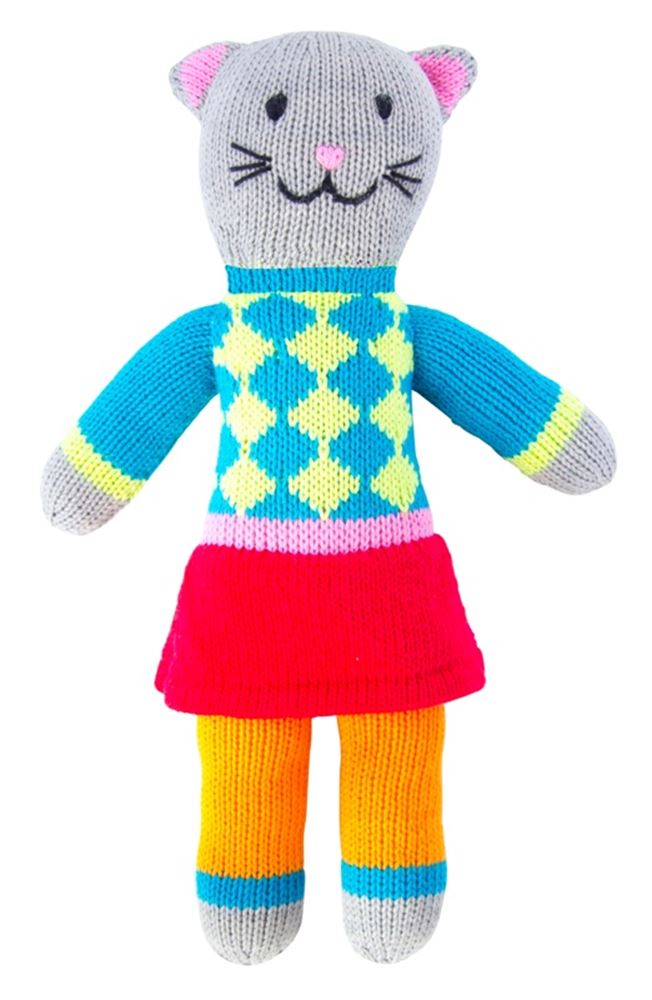 Peluche gato de punto Tess 36 cm