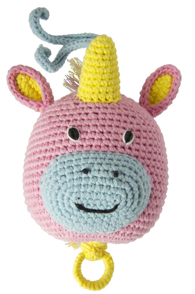 Música crochet unicornio rosa. 3+