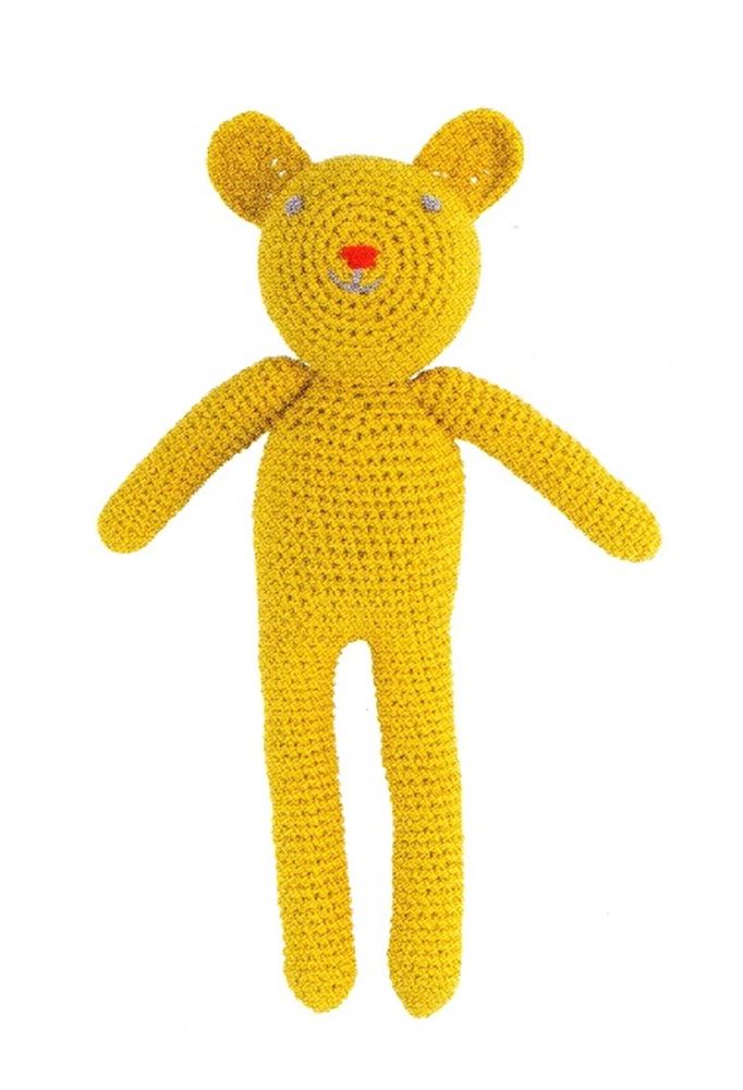 Peluche osito de ganchillo bobby amarillo (3 uds)