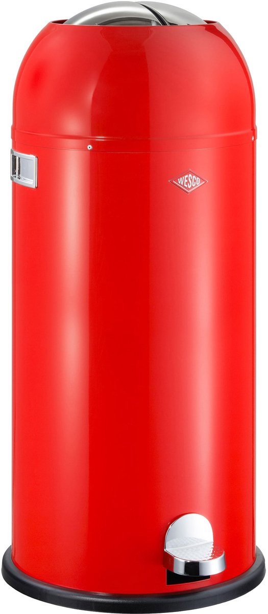 Wesco kickmaster maxi prullenbak | pedaalemmer | 40 liter | metaal - rood | vuilnisbak - made in germany
