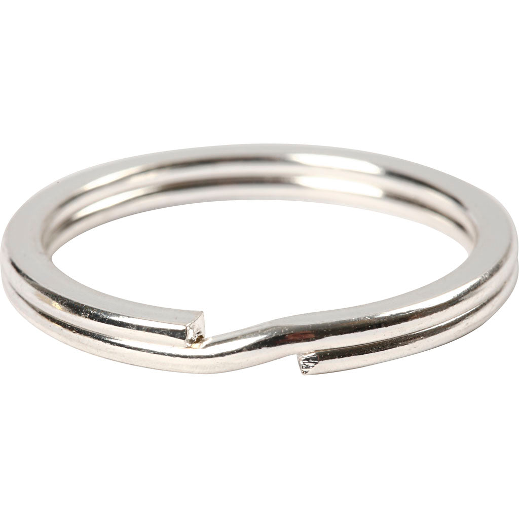 Portachiavi aziendale Creativ, d 28 mm, placcato argento, 4 pezzi 1 scatola