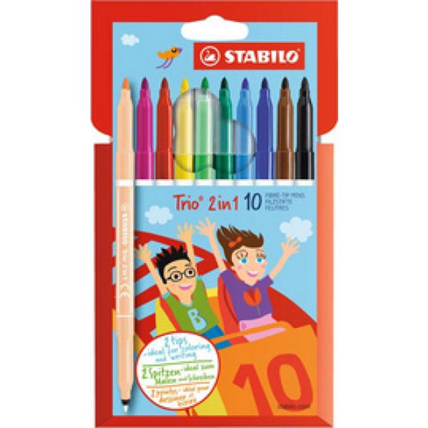 Stabilo trio estuche rotulador 2 en 1 10