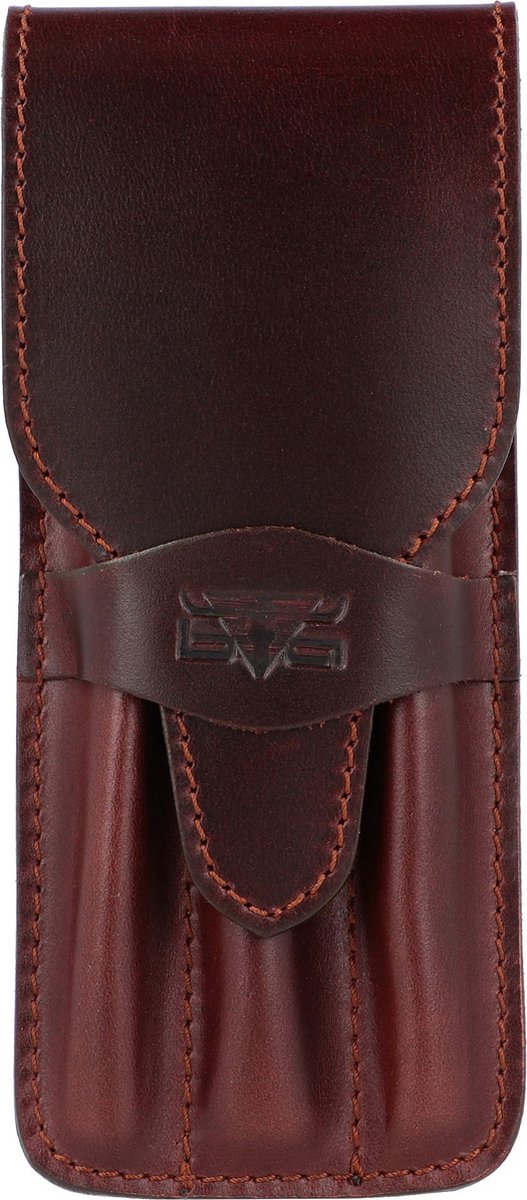 Astuccio per penne Mika - cuoio - per 3 penne - marrone - ju-28057202