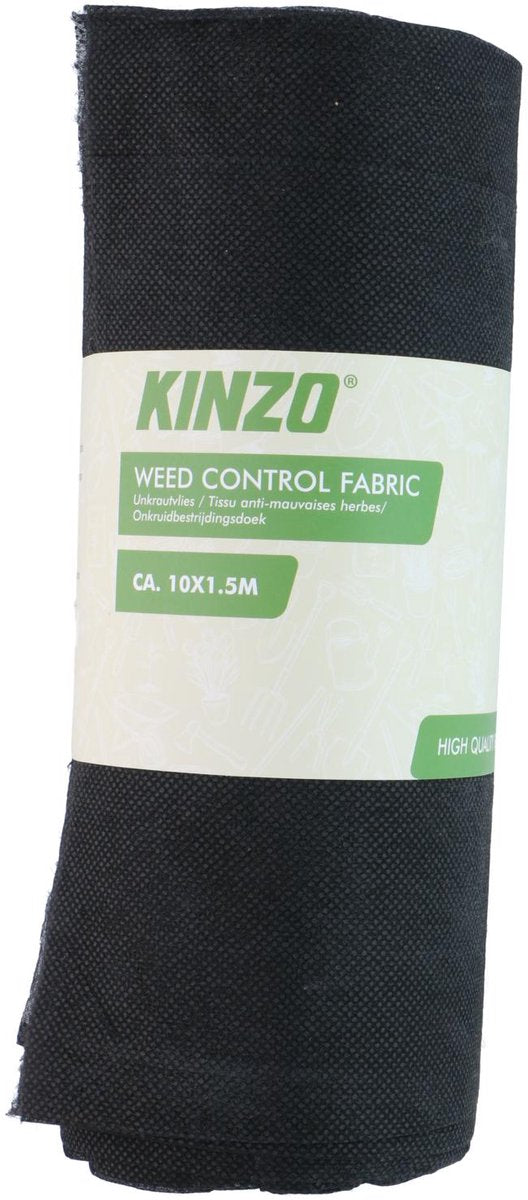 Kinzo onkruiddoek 10 x 1,5 m – antiworteldoek voor onkruidbestrijding – waterdoorlatend gronddoek – worteldoek voor tuin en moestuin