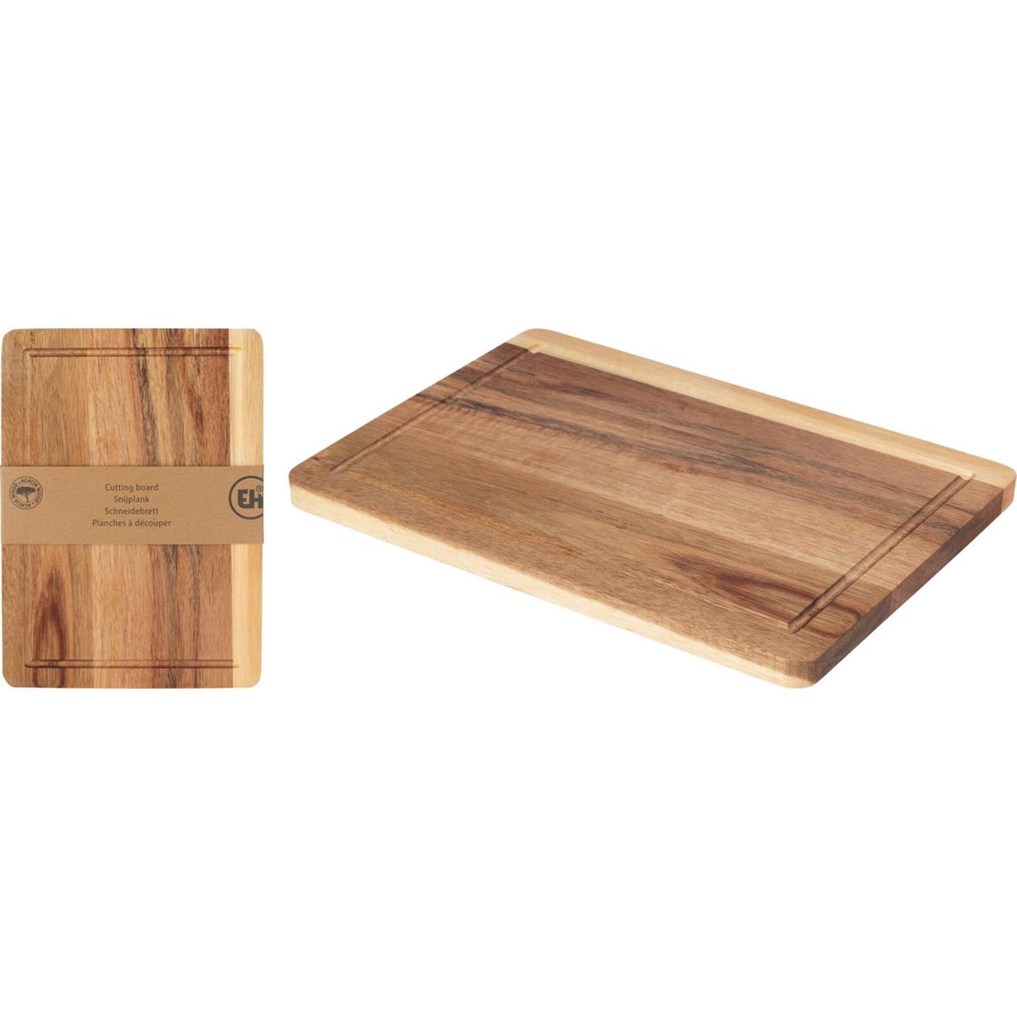 Tabla de cortar para el hogar Excelent de acacia 28,2x20 cm