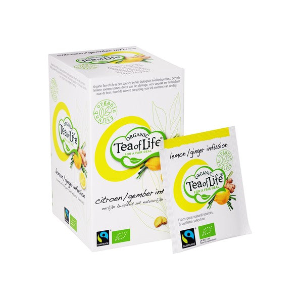 Infuso biologico di tè della vita del commercio equo e solidale (25x1,5gr)