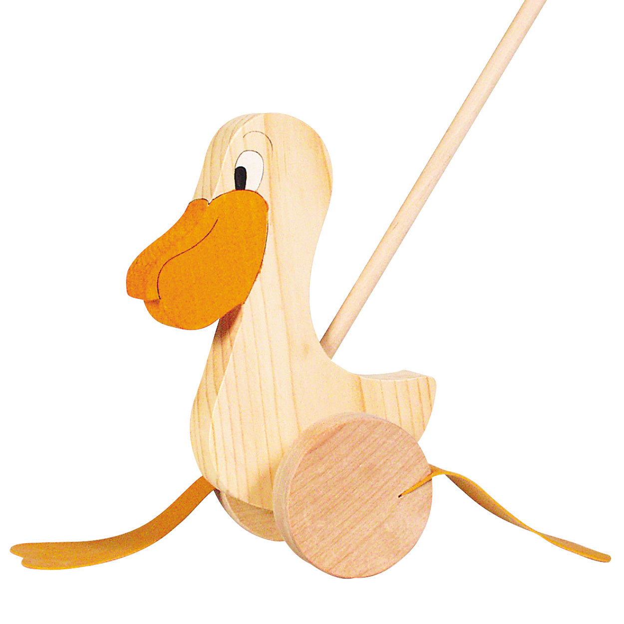 Figura de empuje de madera de Goki Pelikaan