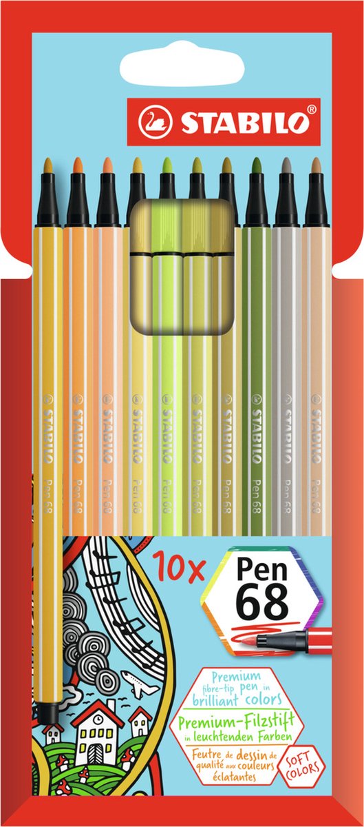 Stabolo Pen 68 Penne in feltro 10 pezzi