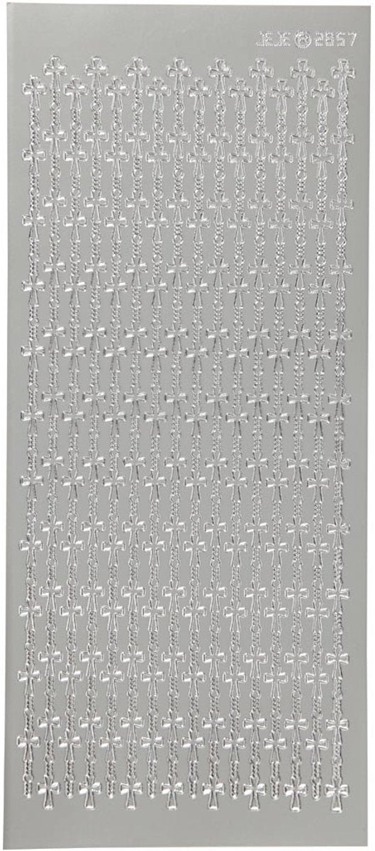 Pegatinas de empresa Creativ, cruz, hoja 10x23 cm, plata, 1 hoja