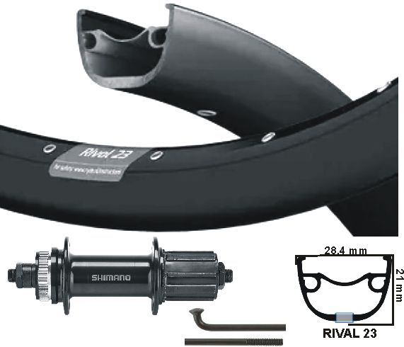 Rueda trasera KGS 28 pulgadas (622) Zac Rival + Spaak ZW Cass Centerl 8 9 Velocidad