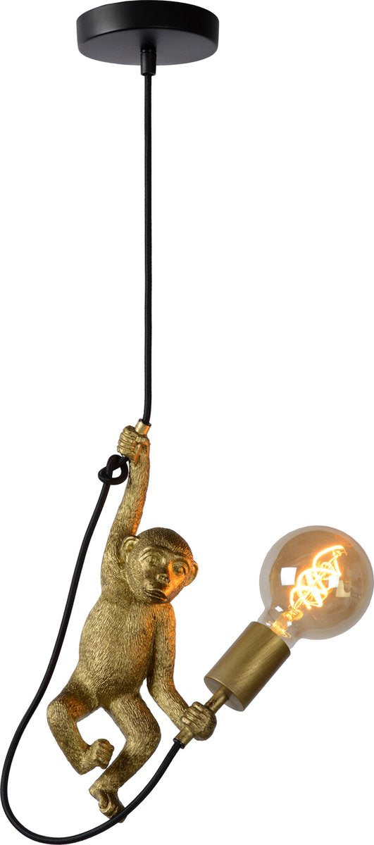 Lucide extravaganza chimp - hanglamp - ø 17,6 cm - 1xe27 - zwart