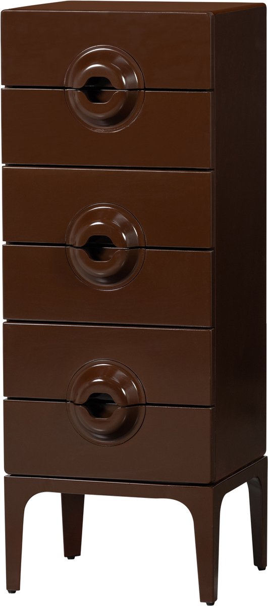 Cómoda Woood merge 6 cajones - madera - marrón rojo - 120x44x45 cm