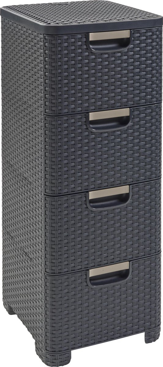 Sistema de cajones estilo Curver - 4x14l - antracita