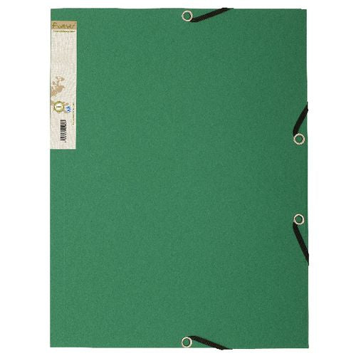Carpeta exacompta 56983e 380g m2 a4 24x34cm verde oscuro 3 solapas