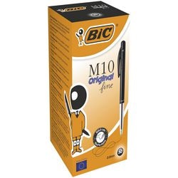 Penna a sfera BIC M10 pulsante fine confezione 50 pezzi