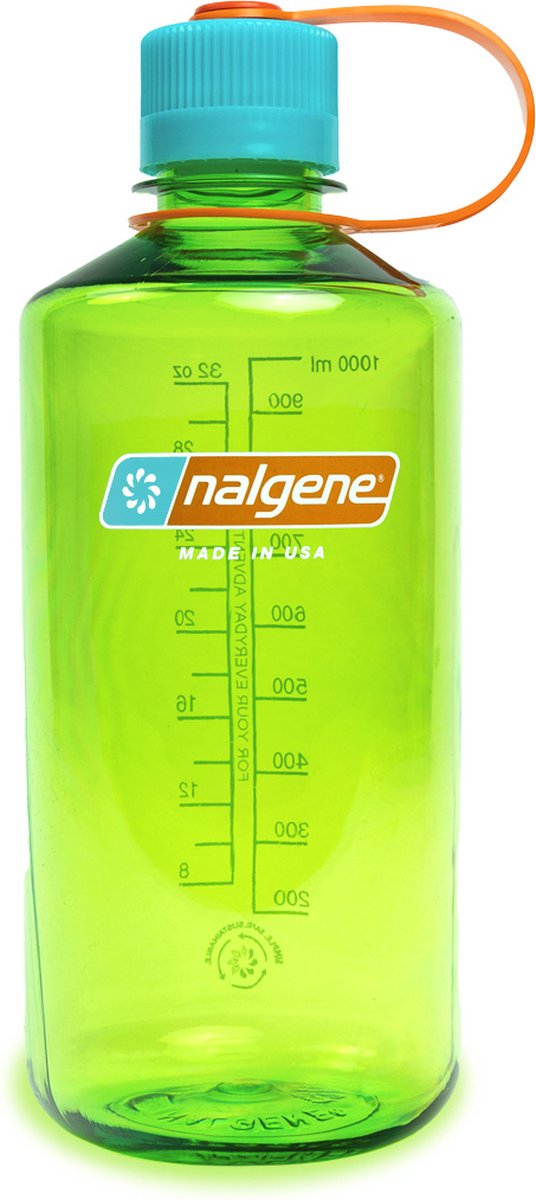 Nalgene - botella de boca estrecha - botella para beber - botella de agua - a prueba de fugas - 1000ml - libre de bpa - sustentar - sustentar pera