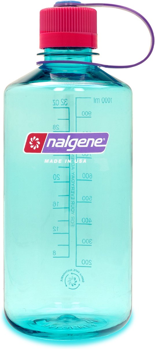 Nalgene - botella de boca estrecha - botella para beber - botella de agua - a prueba de fugas - 1000ml - libre de bpa - sustentar - surfista