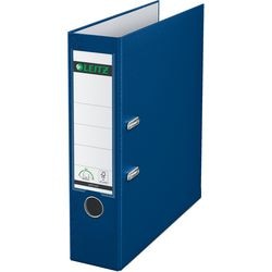 Ordner leitz 1010 plastica larghezza 8 cm blu inserto etichetta foro di presa
