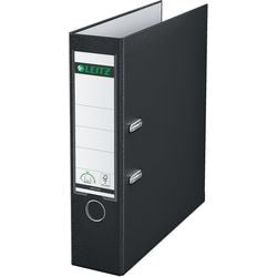 Ordner leitz 1010 plastica larghezza 8 cm nero inserto etichetta foro di presa