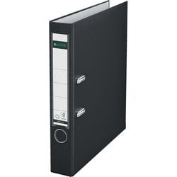 Ordner leitz 1015 plastica larghezza 5,2 cm nero inserto etichetta foro di presa