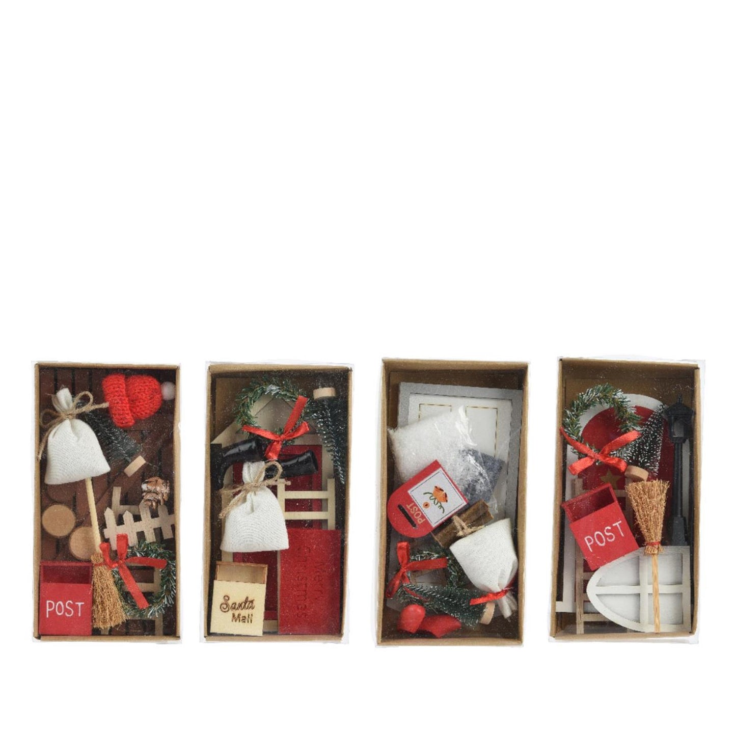 Set accessori Decoris villaggio natalizio in legno 15x6x24cm