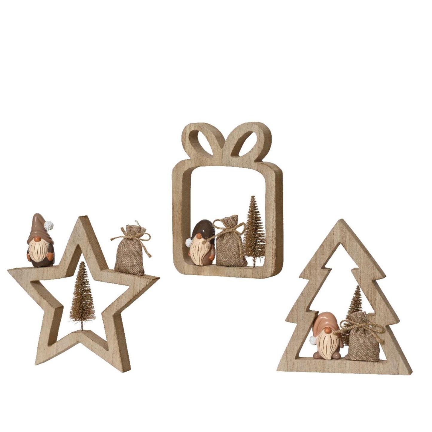 Decoris Decoración navideña con gnomo 14,5x16,5cm