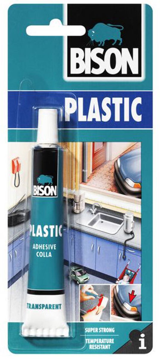 Colla per plastica trasparente Bison - 25ml