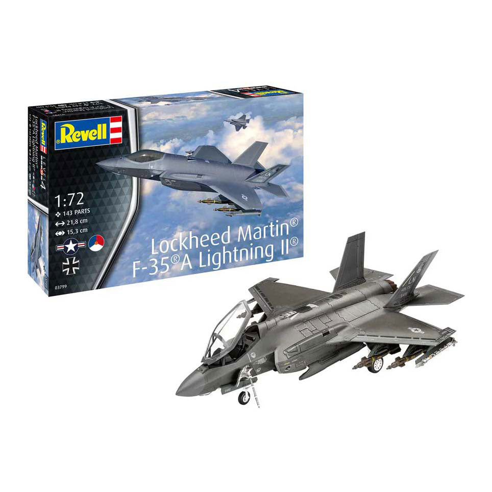 Kit modello Revell - Lockheed Martin F35 a Lightning ii 1:72 - 143 pezzi.