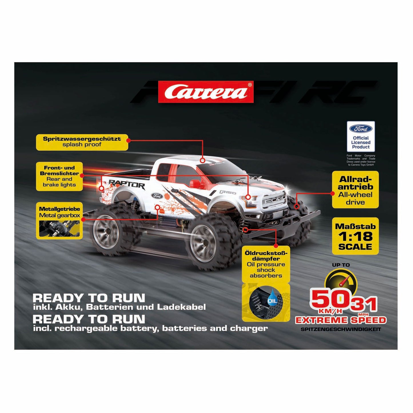 Carrera rc 2.4ghz ford f-150 raptor -px- - 50 kmh