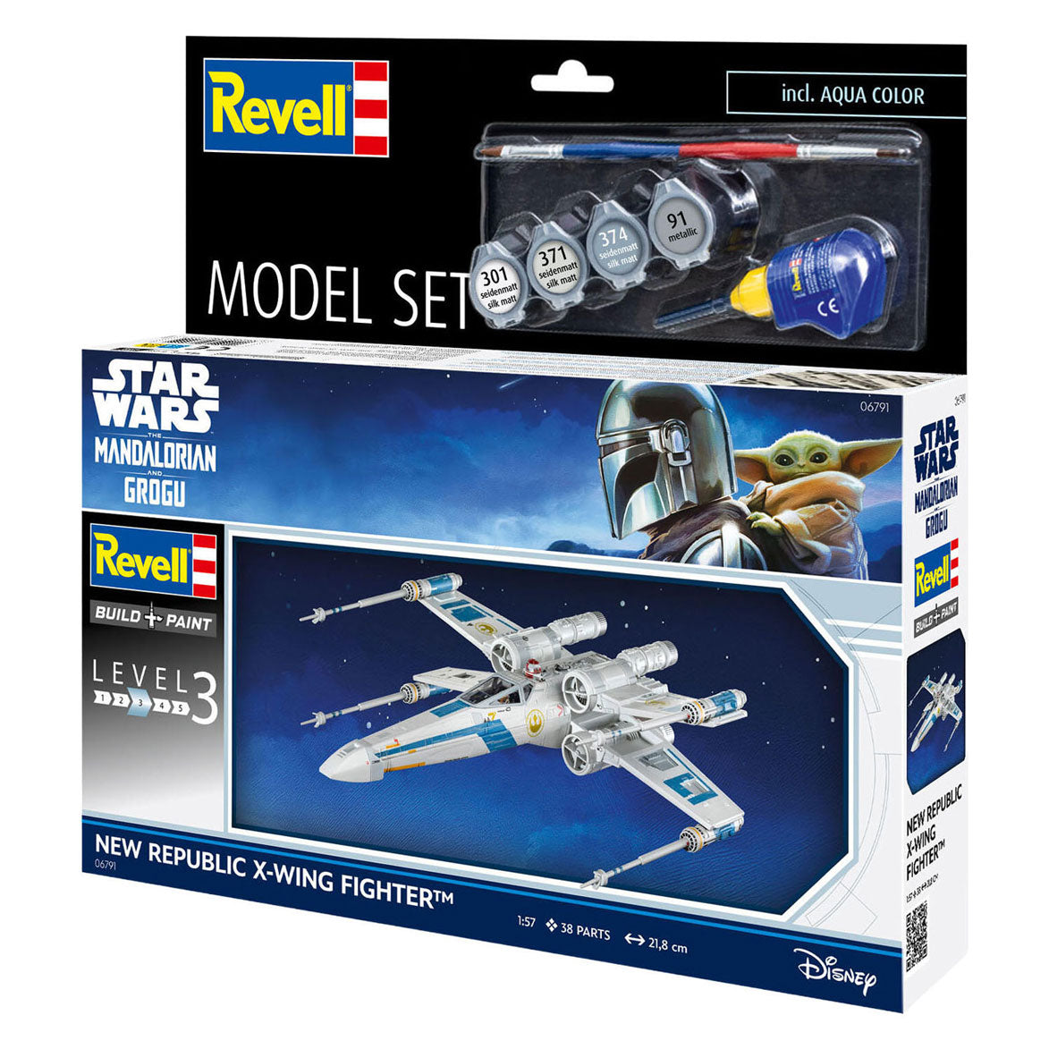 Revell model kit the mandalorian e grogu new Republic x-wing combattente 1:57 - 38 pezzi.