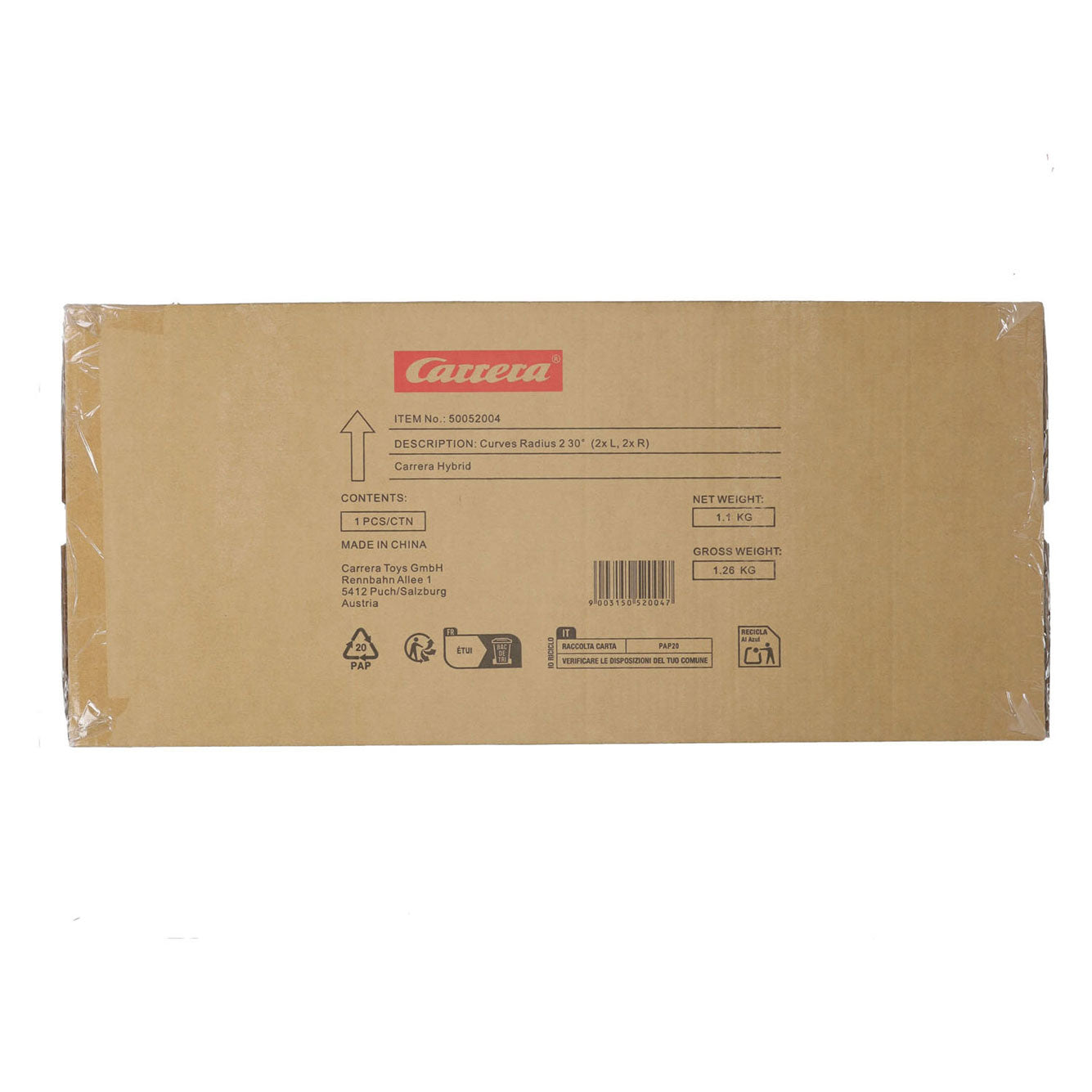Sezioni di binario ibrido Carrera curve raggio 2 60 gradi - 3xl, 3xr