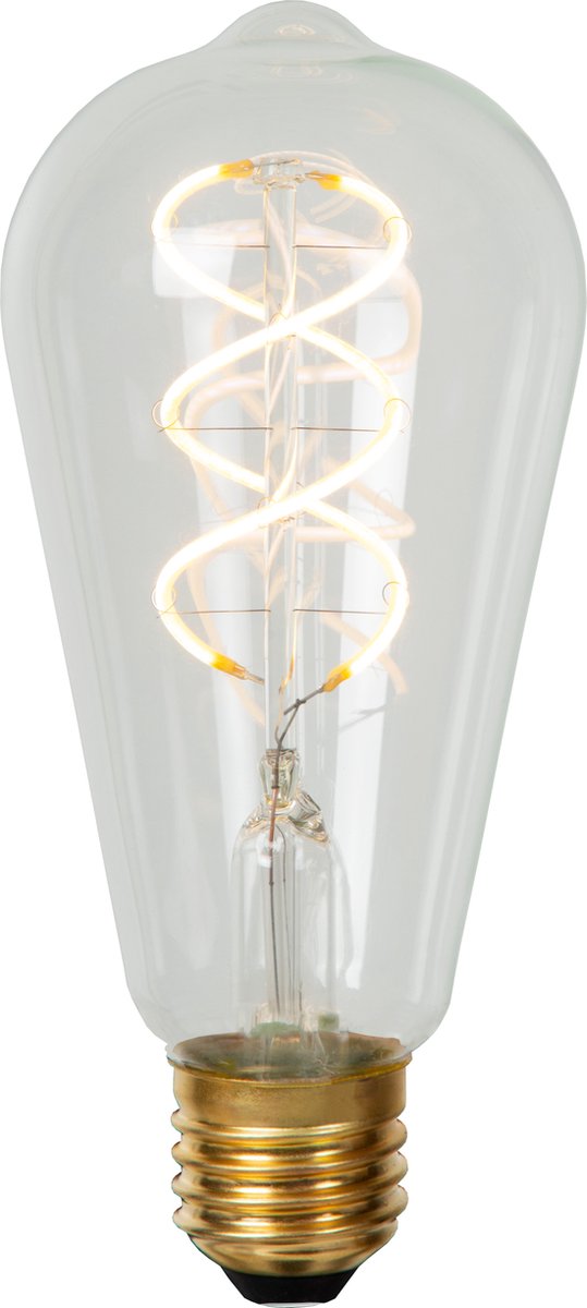 Lucide st64 - lampada a filamento - ø 6,4 cm - led - e27 - 1x4,9w 2200k - trasparente