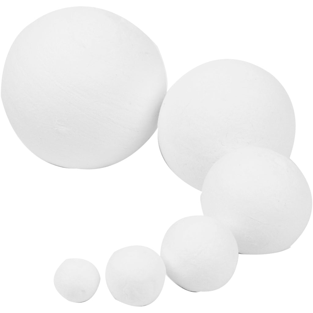 Bolas de empresa Creativ, d 12+15+20+30+40+50 mm, blanco, 240 piezas 1 caja