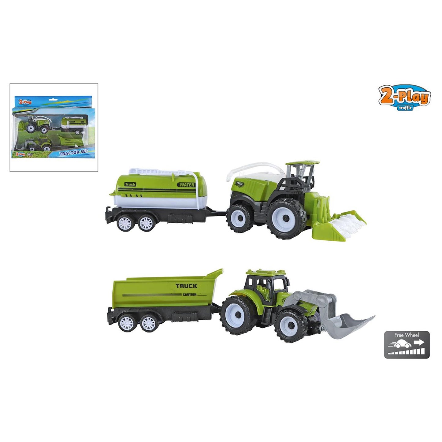 Trattore a 2 giocatori e combinarsi con 2 rimorchi, 24 cm