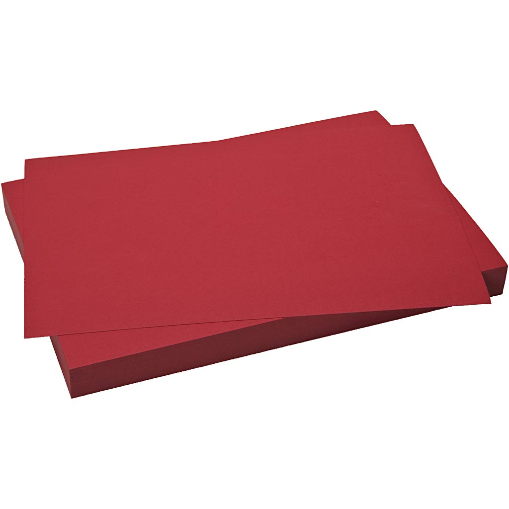 Cardboard de Creativ Company, hoja 50x70 cm, 270 g, Navidad rojo, 10 hoja 1 caja