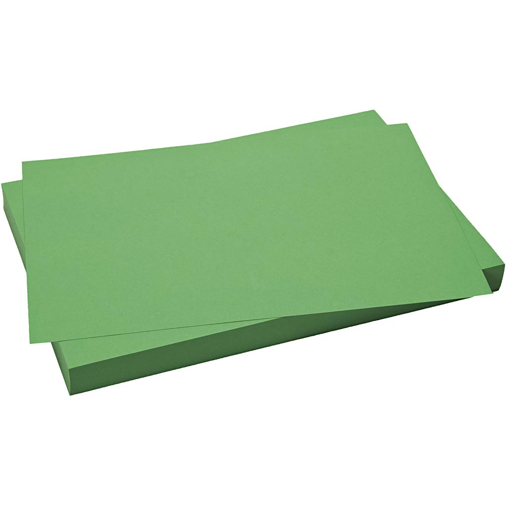 Cardboard de Creativ Company, hoja 50x70 cm, 270 gr, hierba verde, 10 hojas 1 caja
