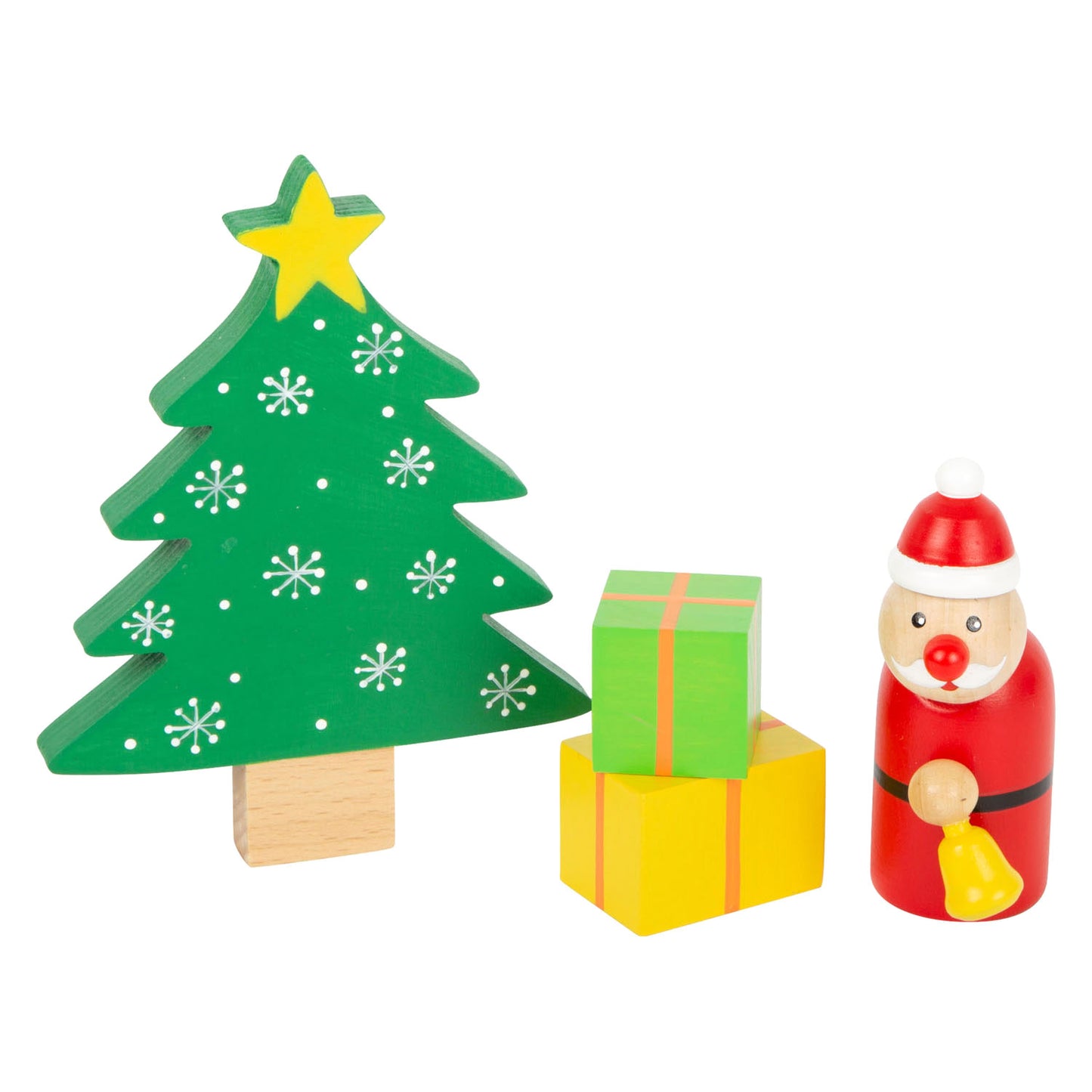 Animales de madera de pie pequeño Navidad en el juego de juegos del bosque, 17dlg.
