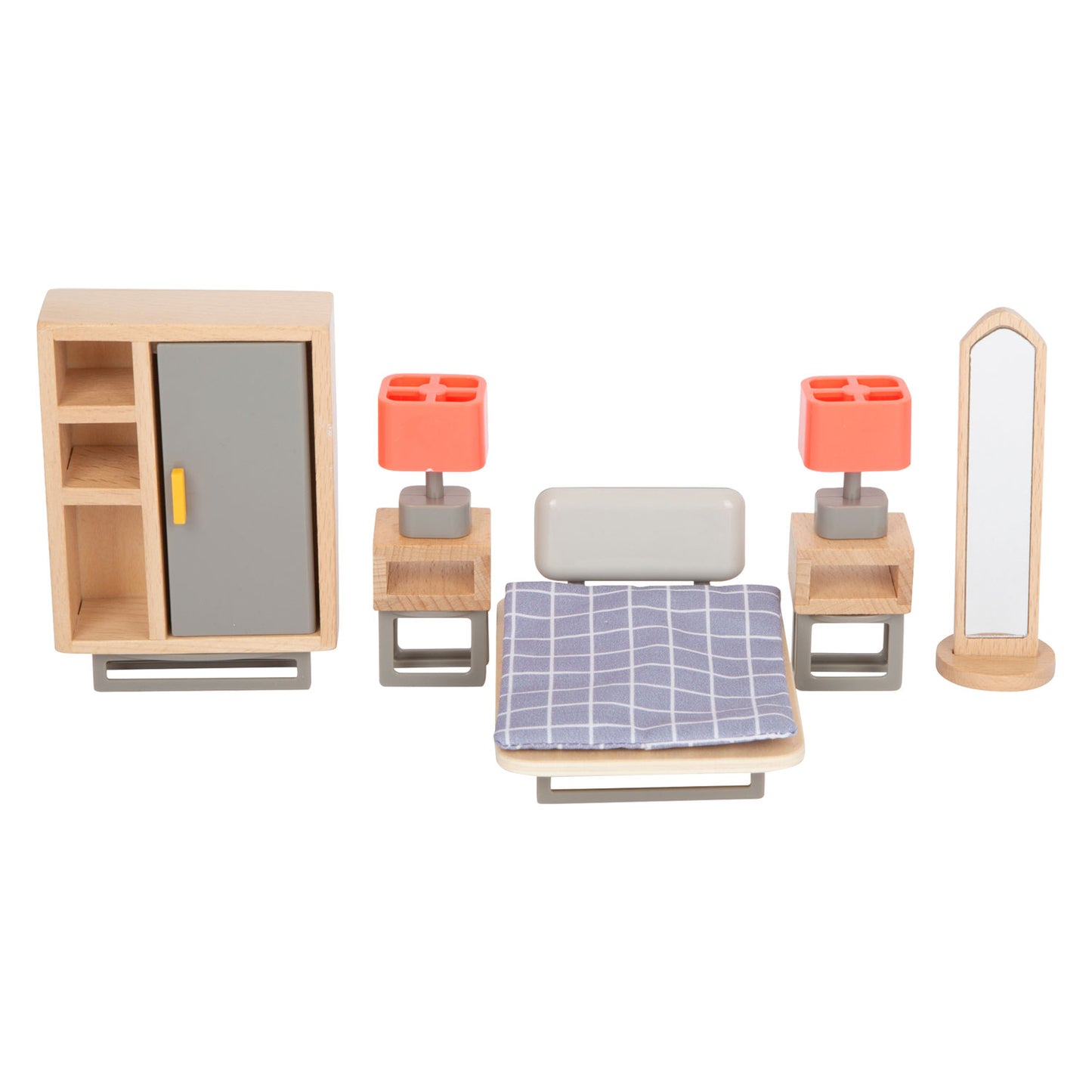 Muebles de casa de muñecas de madera de pie pequeño, 31dlg.