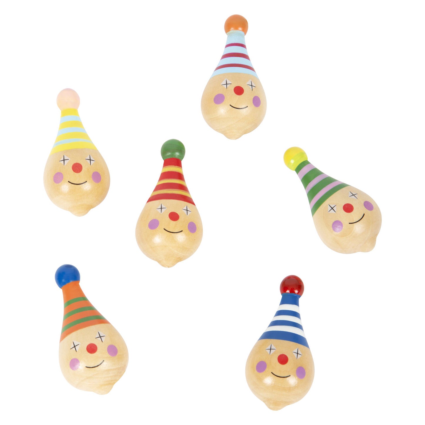 Pequeño payaso de peaje de madera, 6º.