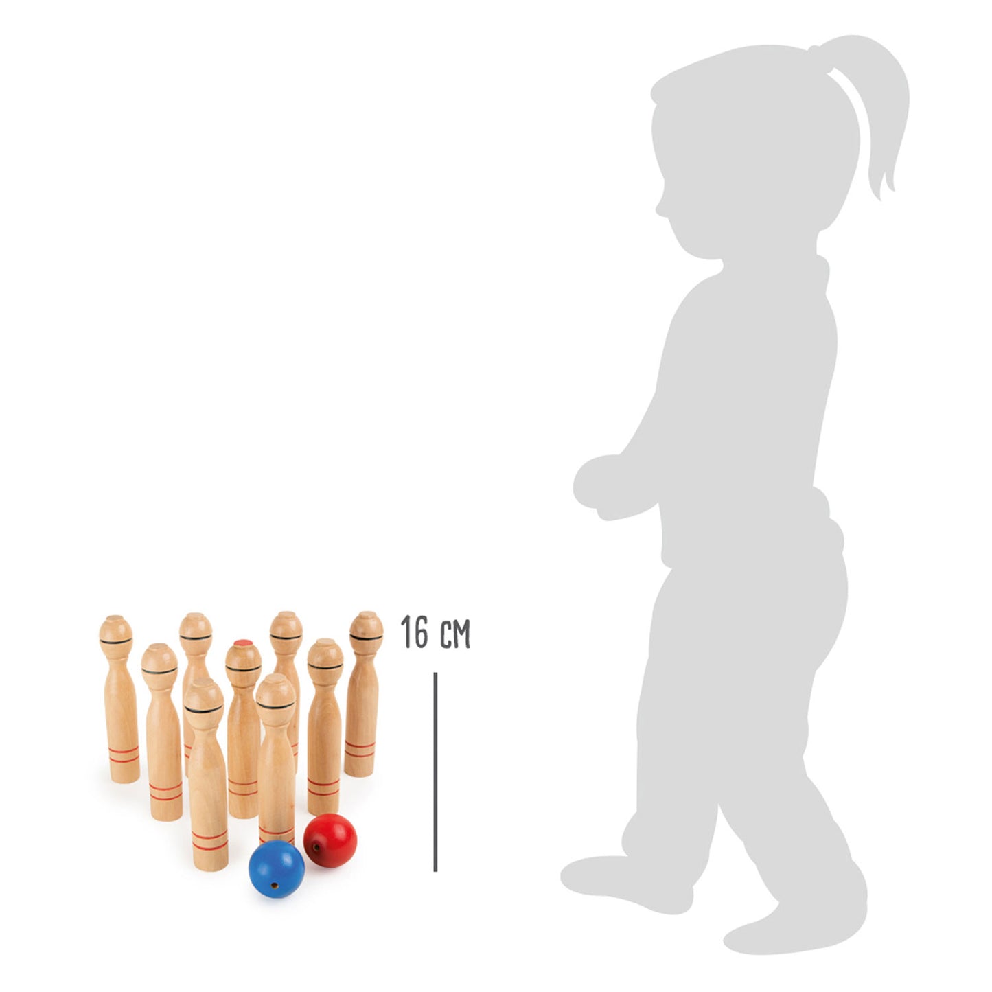 Juego de cono de madera de pie pequeño, 11dlg.