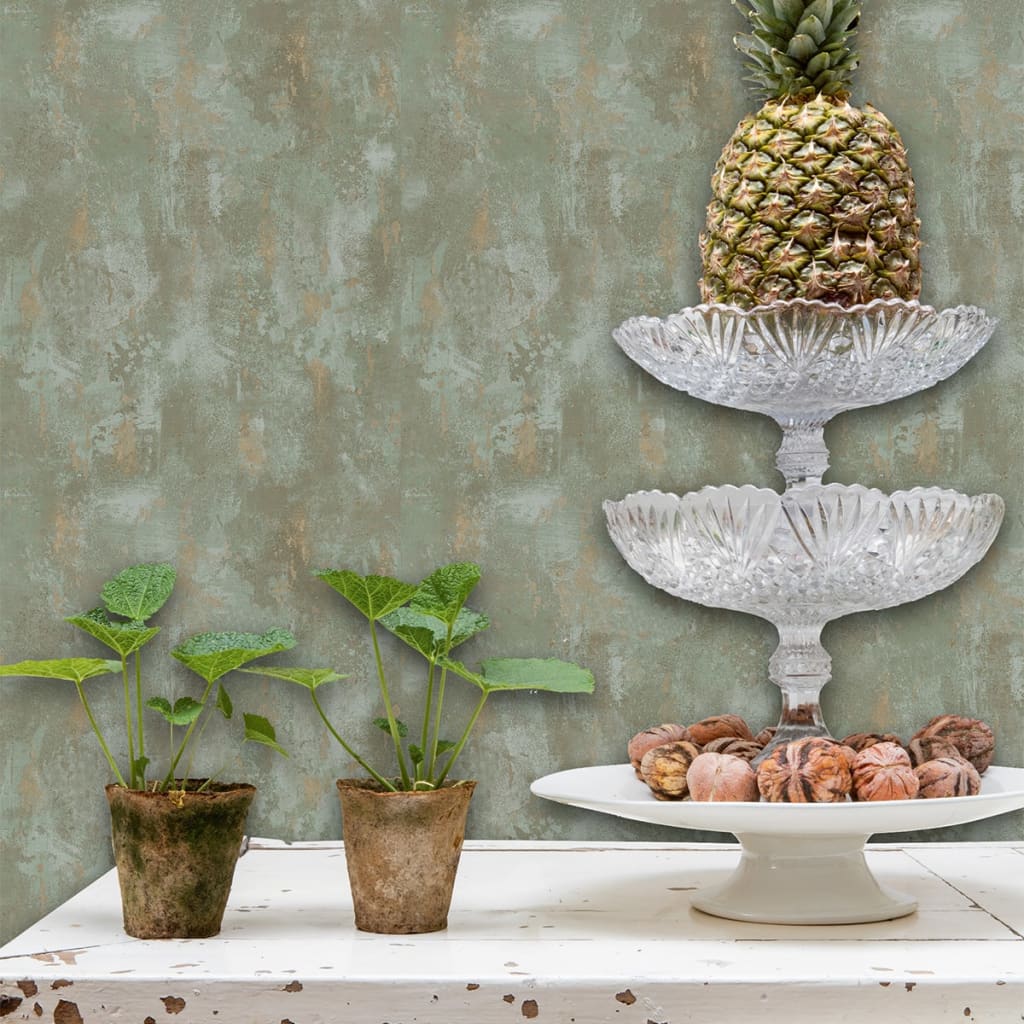 Cubos de pared holandeses Papel de pantalla de paredes holandeses Beton Green TP1010