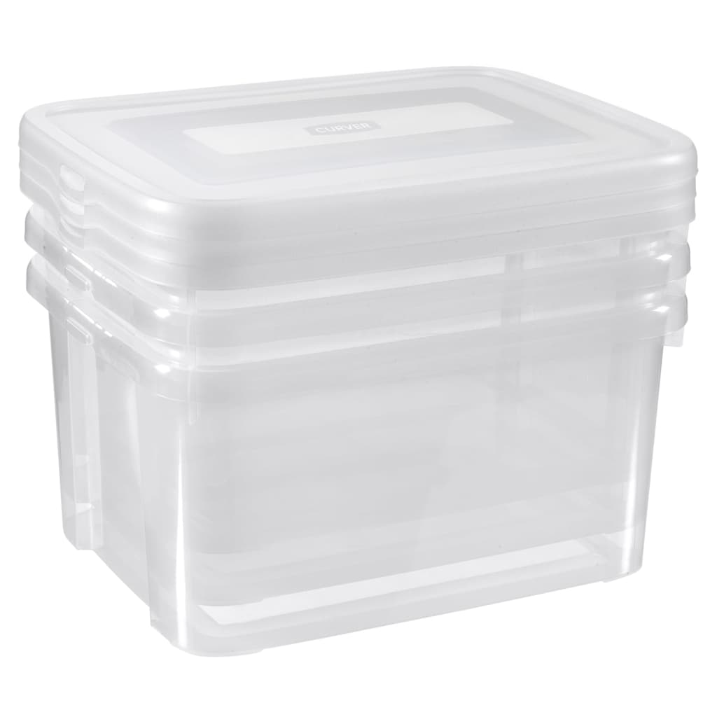 Curver Curver caja de almacenaje set práctico 3x25 l transparente