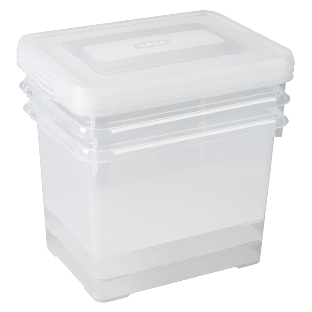 Curver Curver Caja de almacenamiento Set Handy 3x20 l Transparente