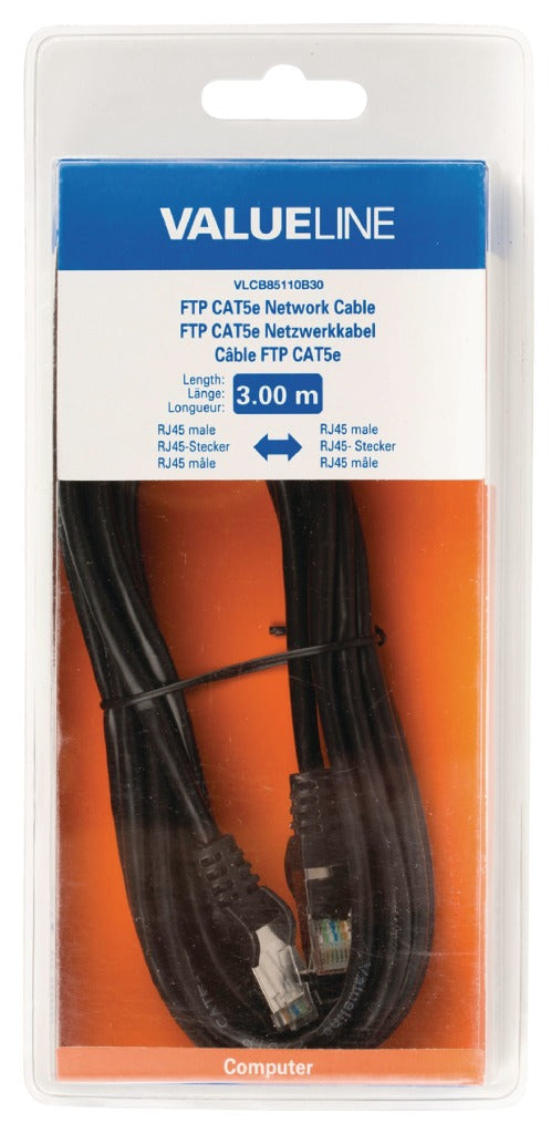 VALULINA VALULINE VLCB85110B30 FTP Cavo di rete Cat5E RJ45 Maschio RJ45 Maschio 3,00 M nero
