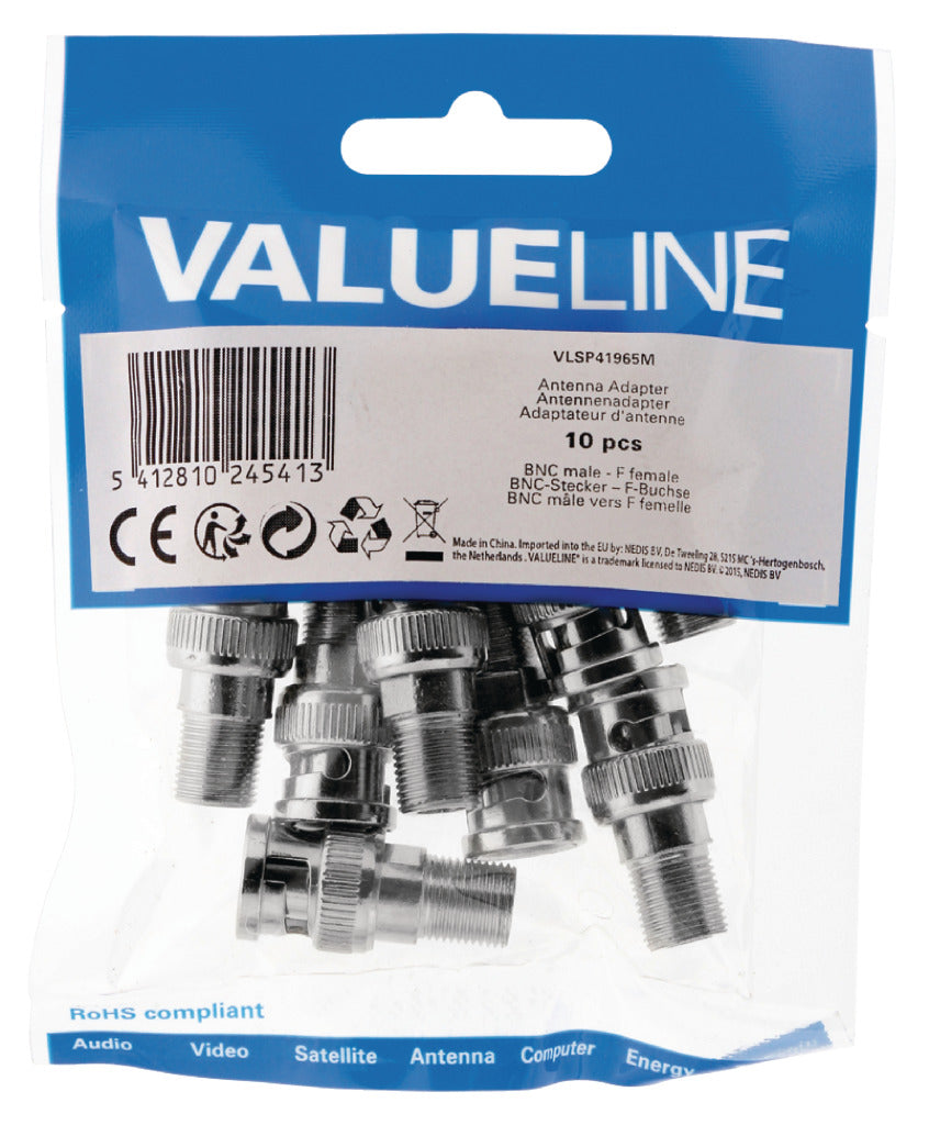VALULINA VALULINA VLSP41965M Adattatore antenna BNC Maschio F-connettore Silver femmina