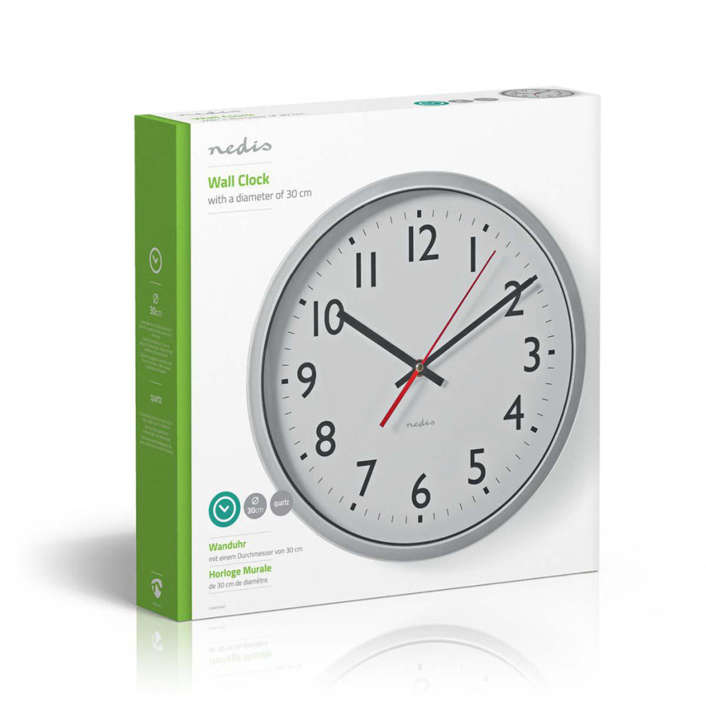 NEDIS CLWA110WT Reloj de pared 30 cm blanco