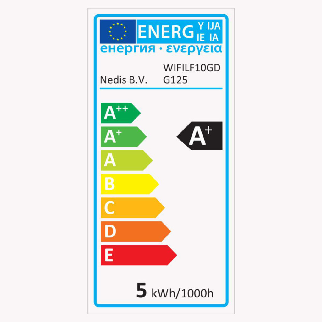 Nedis Wifilf10gdg125 Lampada LED Wi-Fi con filamento E27 125 mm 5 W 500 LM