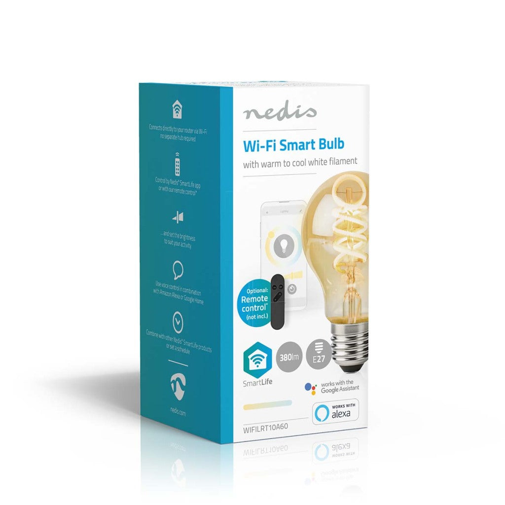NEDIS WIFILRT10A60 SMARTLIFE LED LAMP LAMP Wi-Fi E27 360 LM 4.9 W CALIENTE A COOL WHITE 1800 6500 K Vlass Android Comercio; iOS pera