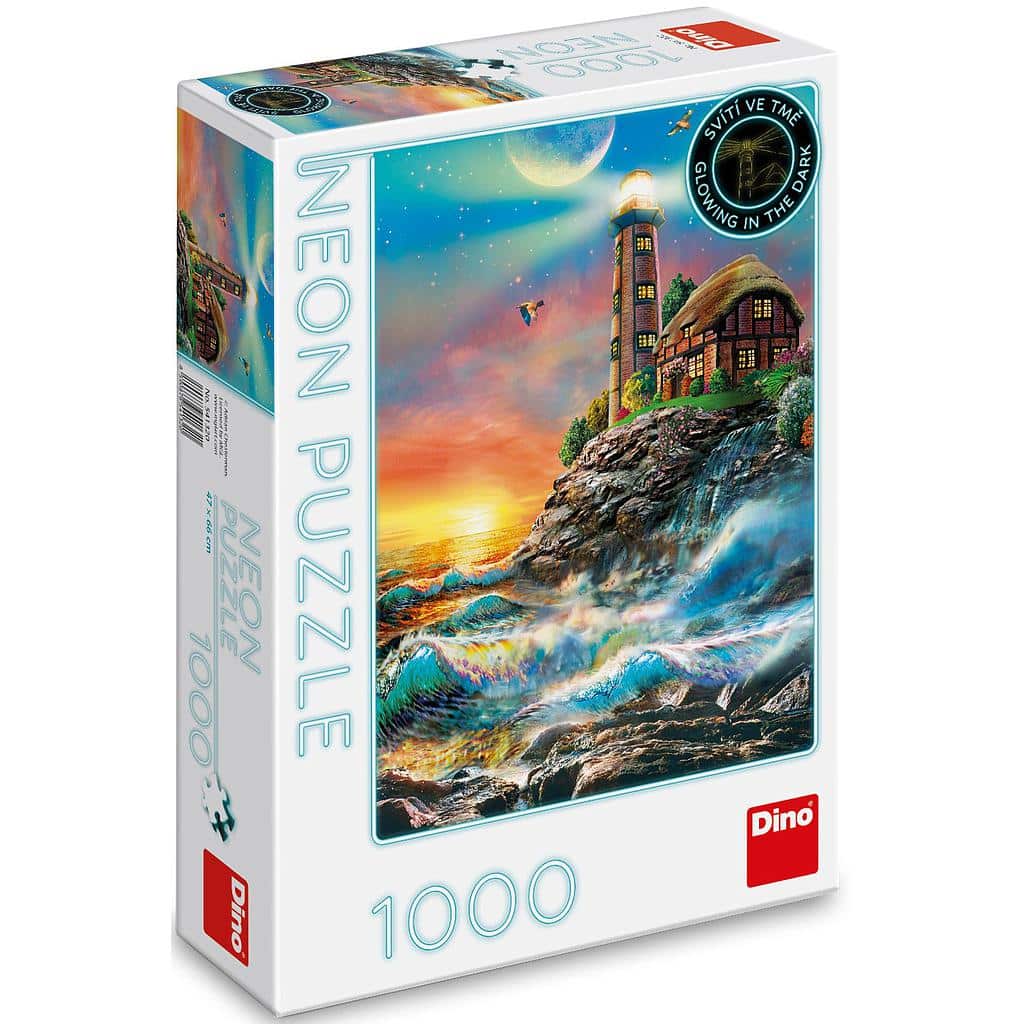 Dinotoys dino puzzle di torre leggera su una montagna con 1000 pezzi al neon